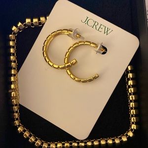 Jcrew Ridged Collar Necklace and Earrings